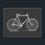 Vintage FahrradIllustration in Schwarzweiß   Postkarte<br><div class="desc">Vintage Fahrradabbildung in Schwarz-Weiß-Postkarte</div>