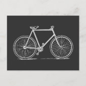 Vintage FahrradIllustration in Schwarzweiß Postkarte (Vorderseite)