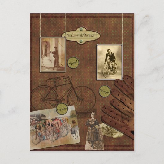 Vintage Fahrradkarte Postkarte (Vorderseite)