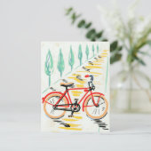 Vintage Fahrradkunst Postkarte (Stehend Vorderseite)