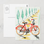 Vintage Fahrradkunst Postkarte (Vorne/Hinten)