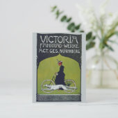 Vintage Fahrradlerin & Dog Feiertagspostkarte (Stehend Vorderseite)