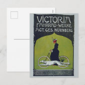 Vintage Fahrradlerin & Dog Feiertagspostkarte (Vorne/Hinten)