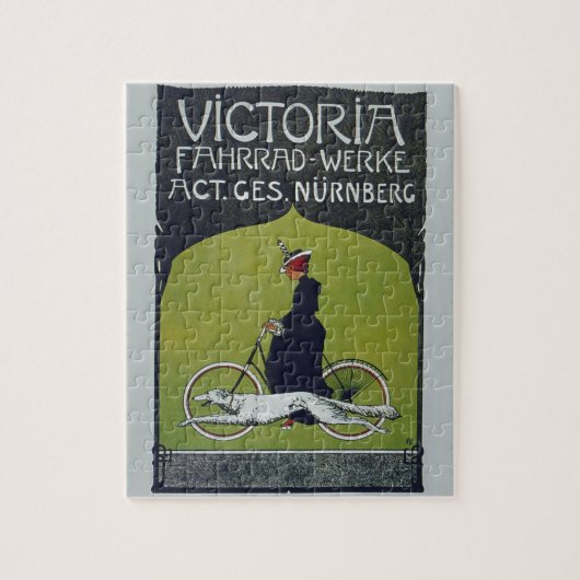 Vintage Fahrradlerin & Dog Puzzle (Vertikal)