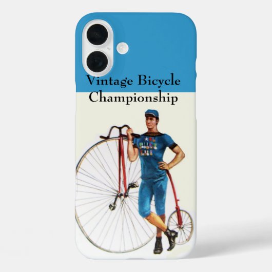 Vintage Fahrradmeisterschaft, Blue White Case-Mate iPhone Hülle (Rückseite)