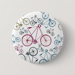 Vintage-Fahrradmuster-Geschenke für Radfahrer Button