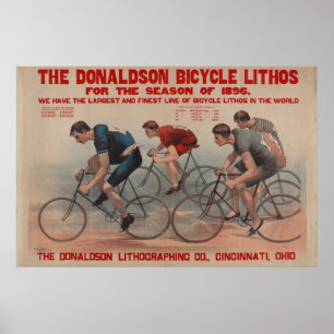 Vintage-Fahrradrennen Donaldson Werbeplakat Poster