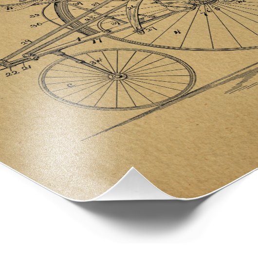 Vintage Fahrradtechnik Fotodruck (Ecke)