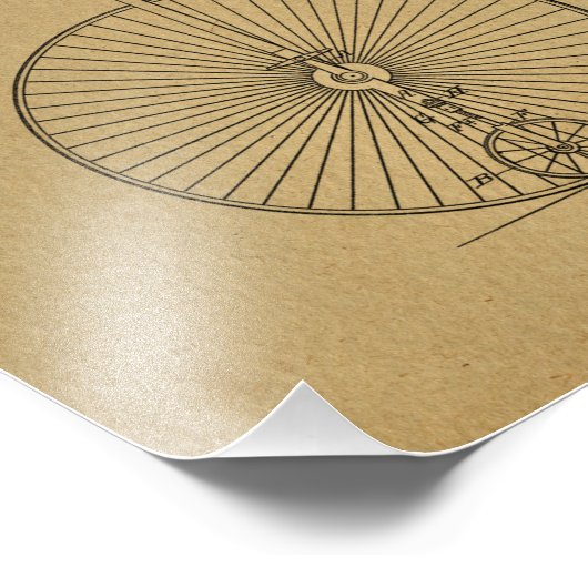 Vintage Fahrradtechnik Fotodruck (Ecke)