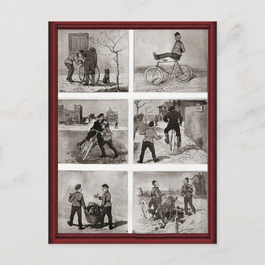 Vintage Fahrradtechnik Postkarte (Vorderseite)