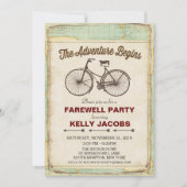 Vintage Fahrradtour Abfahrt Party Einladung (Vorderseite)