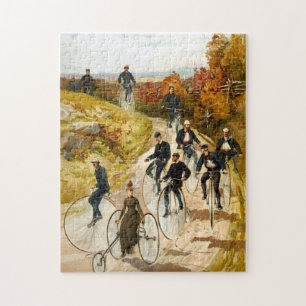 Vintage-Fahrradtour auf dem Land auf Leinwand Puzzle