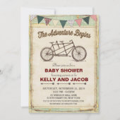 Vintage Fahrradtouren Kinderdusche Einladung (Vorderseite)