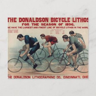 Vintage Fahrradverleihideen für Radfans Postkarte