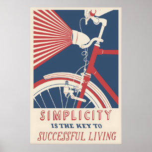 Vintage Fahrradwerbeposter Simplicity Kunstprint Poster