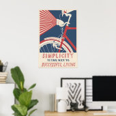 Vintage Fahrradwerbeposter Simplicity-Kunstprint Poster (Heimbüro)