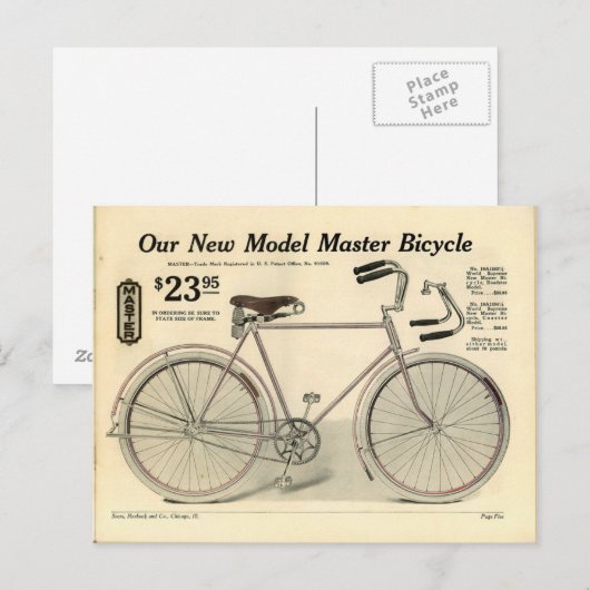 Vintage Fahrradwerbung Postkarte (Vorne/Hinten)
