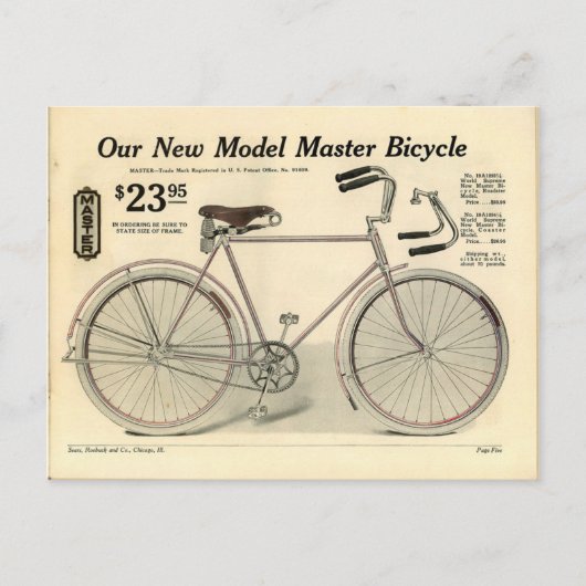 Vintage Fahrradwerbung Postkarte (Vorderseite)