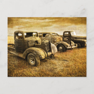 Vintage Fahrzeuge Postkarte