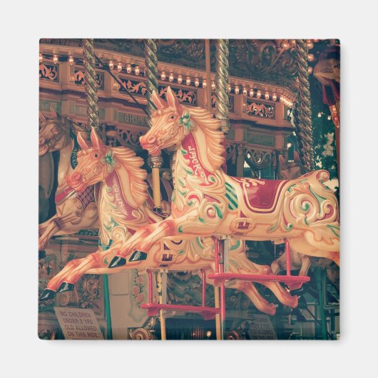Vintage Fairground Carousel Horses Magnet (Vorne)
