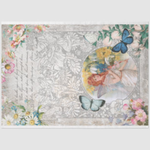 Vintage Fairies, Elfen und Schmetterlinge Seidenpapier
