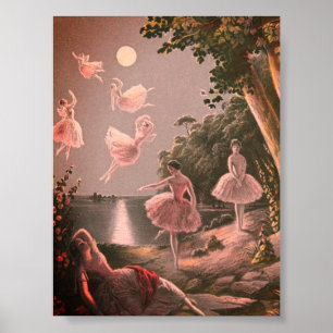 Vintage Fairies Malerei Poster