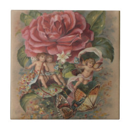 Vintage Fairies und Schmetterlinge Keramik Tile Fliese