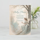 Vintage Fairy Baby Shower Einladung (Stehend Vorderseite)