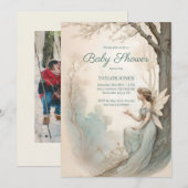 Vintage Fairy Baby Shower Einladung (Vorne/Hinten)