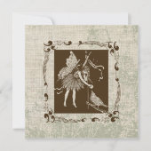 Vintage Fairy & Bird-Flat-Grußkarte (Vorderseite)