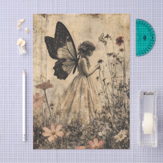 Vintage Fairy Butterfly Wings Decoupage Seidenpapier (Handwerk)