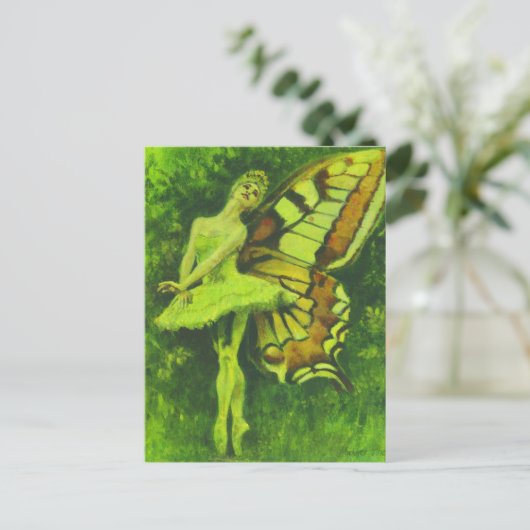 Vintage Fairy Dancer Postkarte (Stehend Vorderseite)