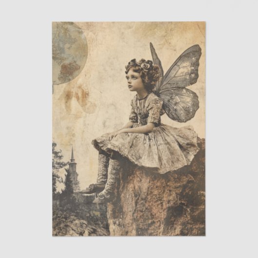 Vintage Fairy Girl Wings Decoupage Paper Seidenpapier (Vorderseite)