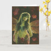 Vintage Fairy Greetings Card Karte (Gelbe Blume)