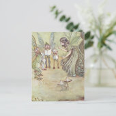 Vintage Fairy Illustration, Retro Postkarte (Stehend Vorderseite)
