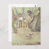 Vintage Fairy Illustration, Retro Postkarte (Vorne/Hinten)