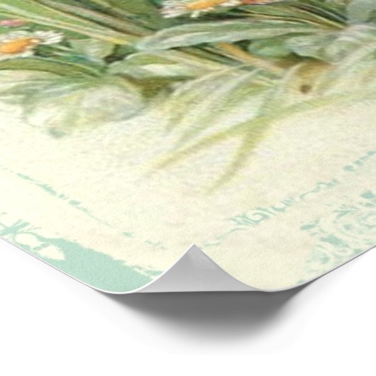 Vintage Fairy mit Blume Poster (Ecke)