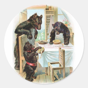 Vintage Fairy Tale Classic 3 Bärenaufkleber Runder Aufkleber