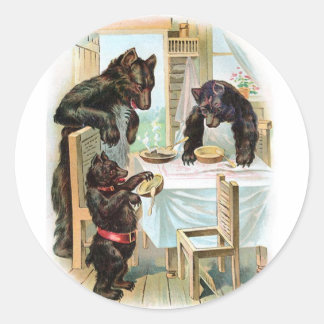 Vintage Fairy Tale Classic 3 Bärenaufkleber Runder Aufkleber