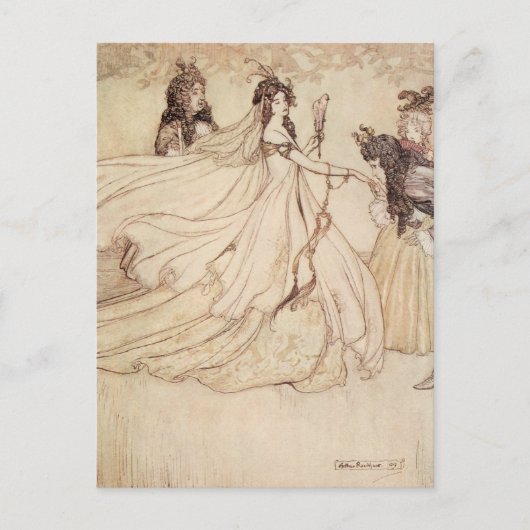 Vintage Fairy Tales, Cinderella by Arthur Rackham Postkarte (Vorderseite)