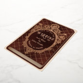 Vintage Fairytale Red Library Book Wedding Gold Folieneinladung (Gedreht)