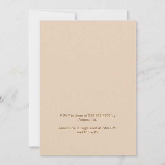 Vintage Fall-Blume-Brautparty | Einladung (Rückseite)