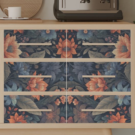 Vintage Fall Farbige Blume Entfärbung Seidenpapier