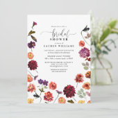 Vintage Fall Garden Blume Skript-Brautparty Einladung (Stehend Vorderseite)
