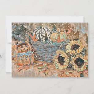Vintage Fall Kürbis Herbstfarben Aquarell Einladung