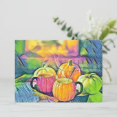 Vintage Fall Kürbis Herbstfarben Aquarell Einladung (Stehend Vorderseite)