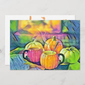 Vintage Fall Kürbis Herbstfarben Aquarell Einladung (Vorne/Hinten)