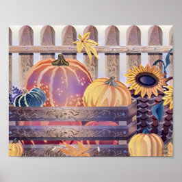 Vintage Fall Kürbis Herbstfarben Aquarell Poster