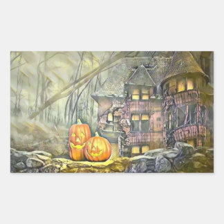 Vintage Fall Kürbis Herbstfarben Aquarell Rechteckiger Aufkleber
