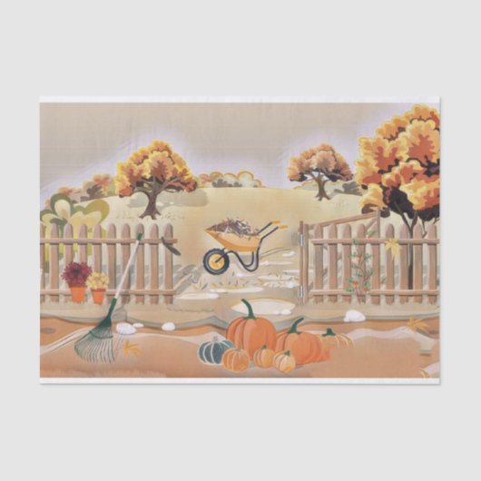 Vintage Fall Kürbis Herbstfarben Aquarell Seidenpapier (Vorderseite)